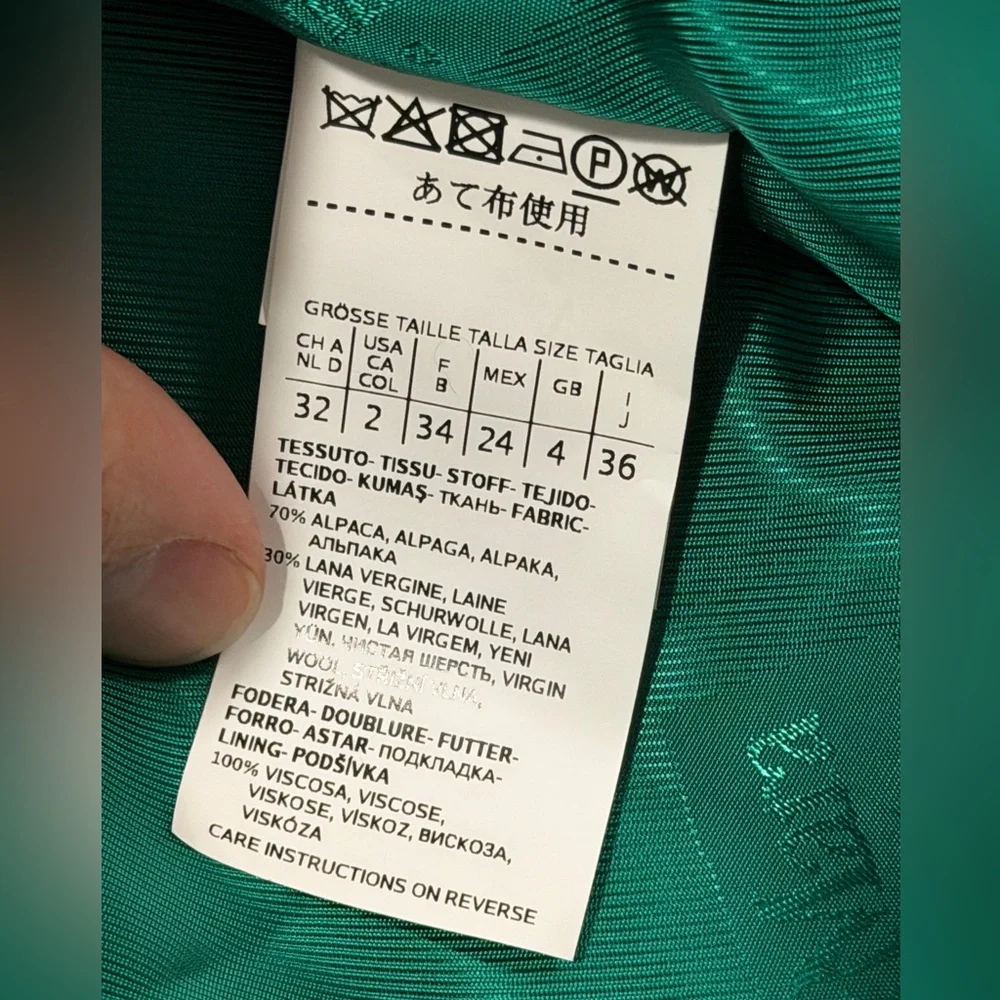 MaxMara Women's Vibrant Green Sydney Alpaca and Wool blend Coat. - Picture 3 of 14